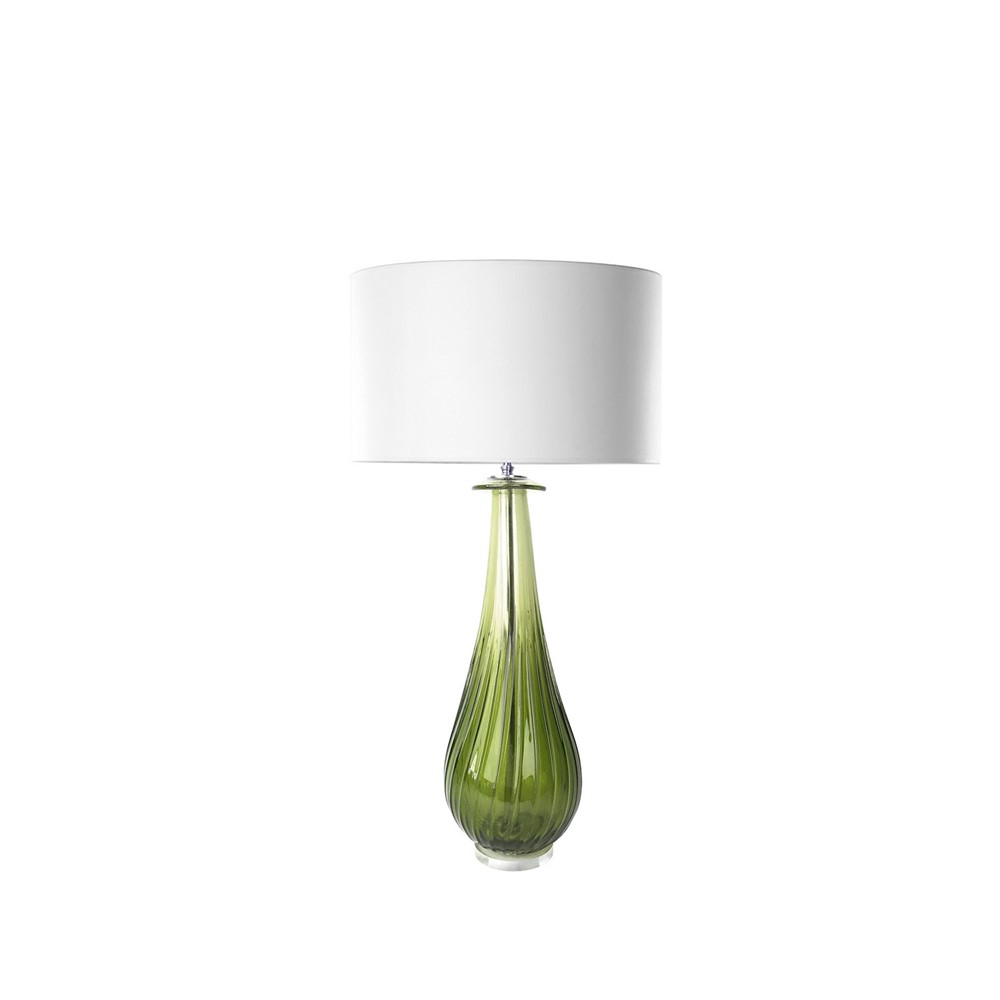 Fulvia Crystal Glass Lamp by William Yeoward in Moss Green